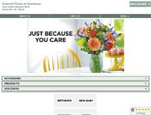 Tablet Screenshot of greenvilleflowersonline.com